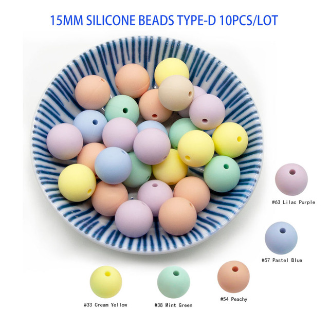 Gryzak dla dzieci z kulki silikonowe Lentil Pearl Abacus Cute-idea 9/12/15/19mm - pakiet 10 sztuk - Wianko - 16