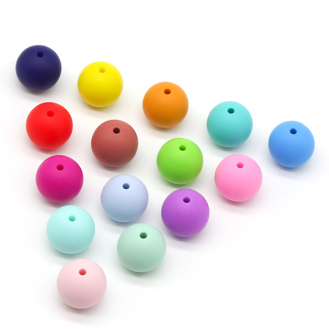 Gryzak dla dzieci z kulki silikonowe Lentil Pearl Abacus Cute-idea 9/12/15/19mm - pakiet 10 sztuk - Wianko - 4