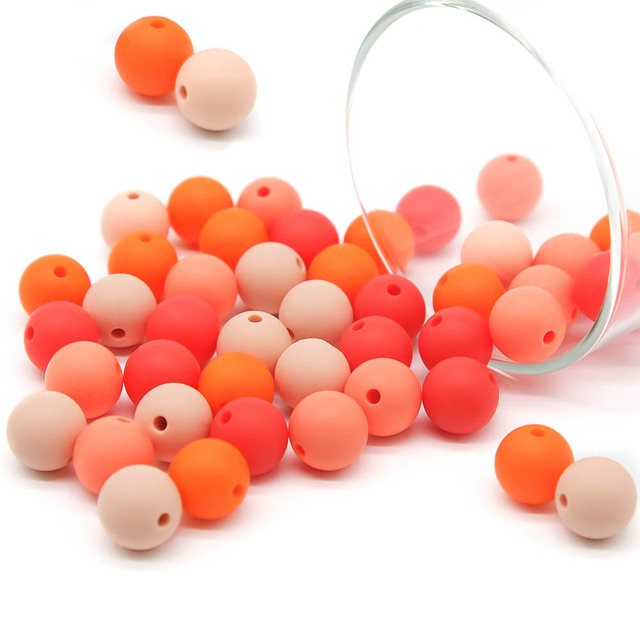 Gryzak dla dzieci z kulki silikonowe Lentil Pearl Abacus Cute-idea 9/12/15/19mm - pakiet 10 sztuk - Wianko - 2