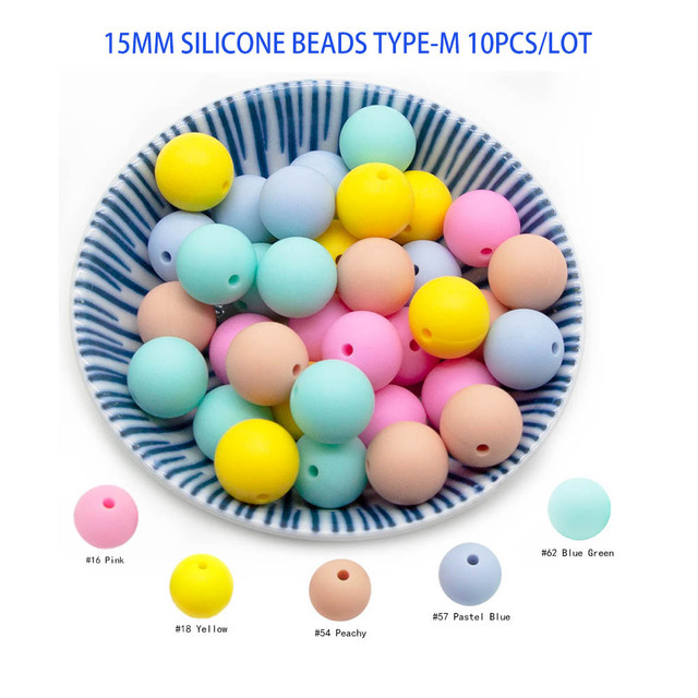 Gryzak dla dzieci z kulki silikonowe Lentil Pearl Abacus Cute-idea 9/12/15/19mm - pakiet 10 sztuk - Wianko - 18