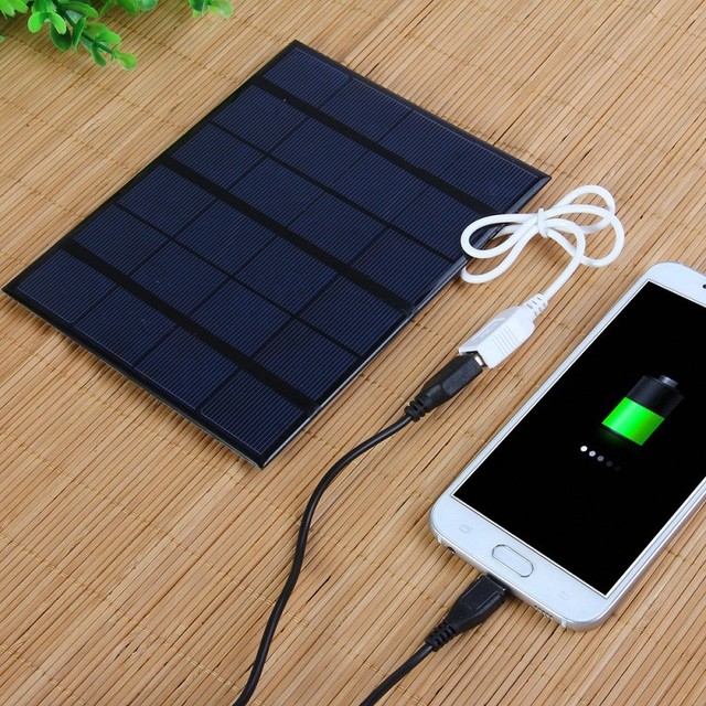 Słoneczna ładowarka mobilna panel słoneczny 3.5 W USB polikrystaliczne ogniwo - bank mocy - Wianko - 2