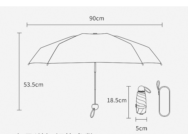 Przenośny parasol przeciwdeszczowy Xiaomi Five-holding z ochroną UV - składany, żeński, kompaktowy w kieszeni - Wianko - 10