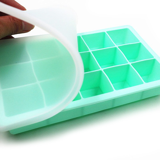 Forma do lodu Food Grade z pokrywką, 15-kwadratowa, wykonana z silikonu - Wianko - 3