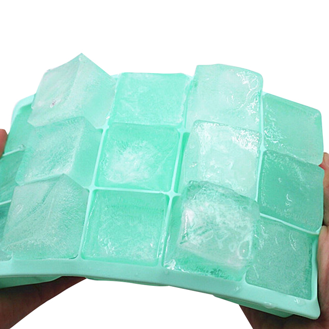 Forma do lodu Food Grade z pokrywką, 15-kwadratowa, wykonana z silikonu - Wianko - 2