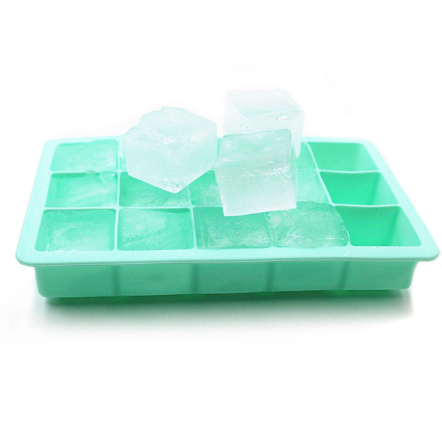 Forma do lodu Food Grade z pokrywką, 15-kwadratowa, wykonana z silikonu - Wianko - 1