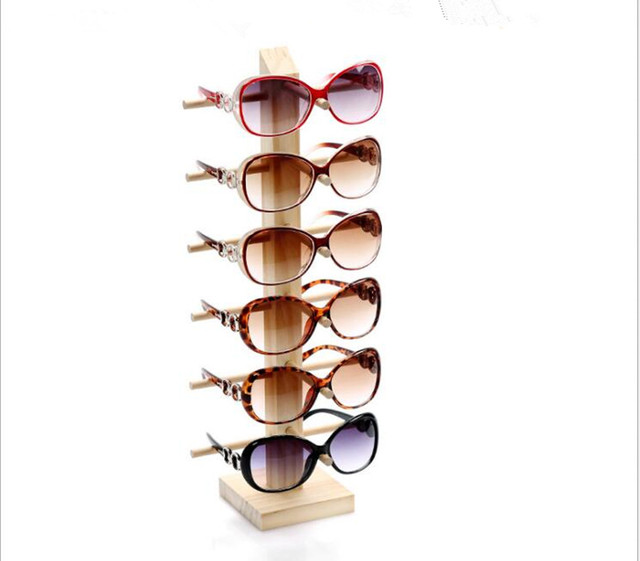 Stojak na okulary z drewna, 2-6 warstwowy, dla wielu par okularów - Wianko - 6