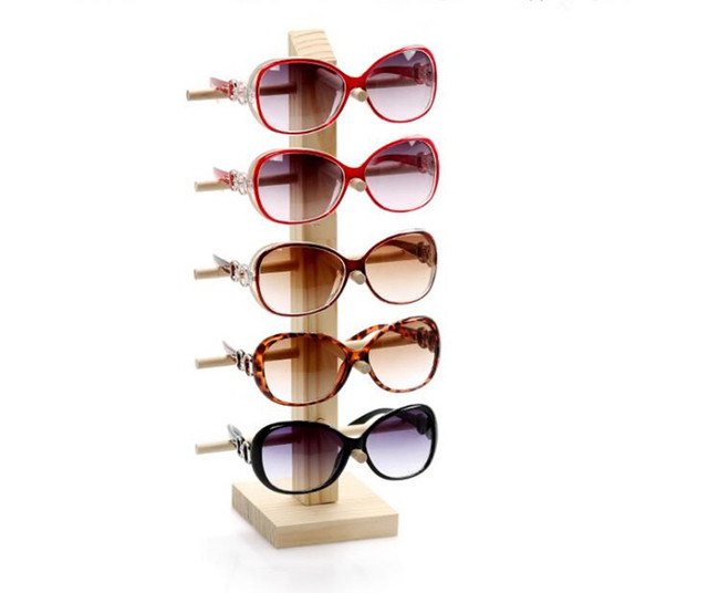 Stojak na okulary z drewna, 2-6 warstwowy, dla wielu par okularów - Wianko - 5