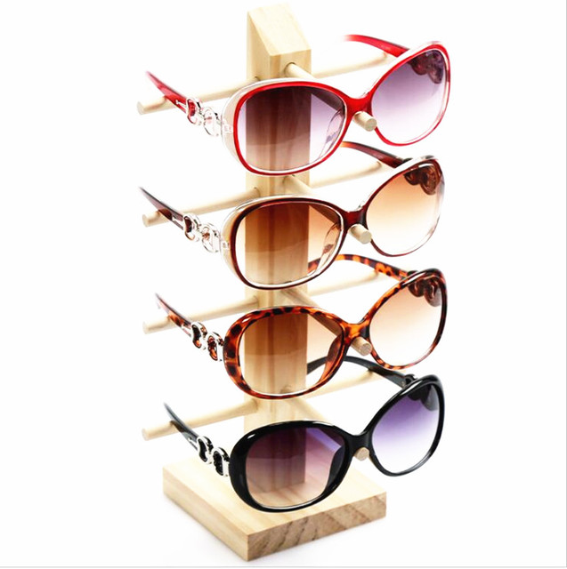 Stojak na okulary z drewna, 2-6 warstwowy, dla wielu par okularów - Wianko - 4