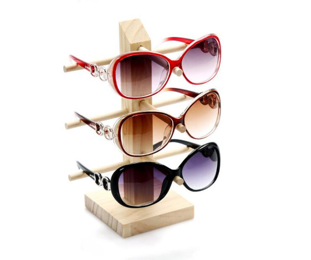Stojak na okulary z drewna, 2-6 warstwowy, dla wielu par okularów - Wianko - 3