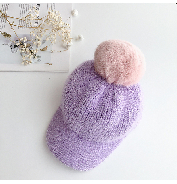 Zimowa czapka dla niemowląt z Pom Pom, z daszkiem, dla chłopców i dziewcząt, 5 kolorów - Wianko - 13