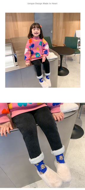 Dziewczynki i chłopczyk 2021 zimowe ciepłe spodnie jeansowe dla dzieci z polaru w dwóch kolorach - Wianko - 4