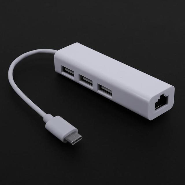 HUB USB ALLOYSEED USB 3.1 type-c - 3 porty USB 2.0 i RJ45 Adapter Ethernet - Wianko - 5