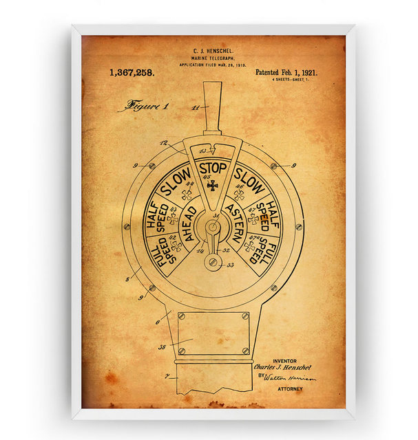 Plakat na płótnie Vintage Marine Telegraph 1921 Patent - malarstwo z motywem żeglarstwa do dekoracji ściennej w domu nad morzem - Wianko - 3