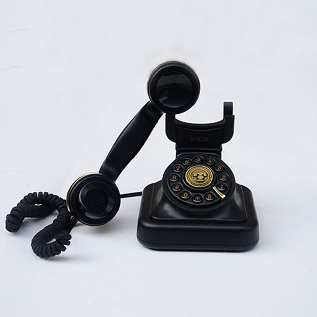 Przewodowy telefon stacjonarny w starym stylu - czarny, antyczny, z wieloma funkcjami - Wianko - 5