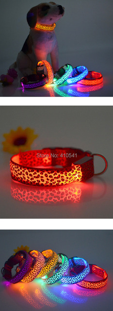 LED obroża dla kotów i psów z migającym oświetleniem - S/M/L, wzór leopard, darmowa wysyłka - Wianko - 7