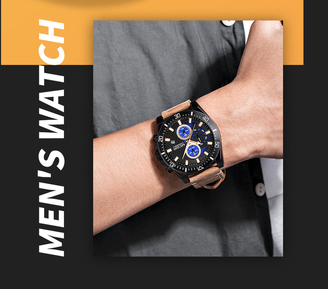 MEGIR 2132 oryginalne zegarki sportowe dla mężczyzn, wodoodporne, z moda skórzanym paskiem - Wianko - 22