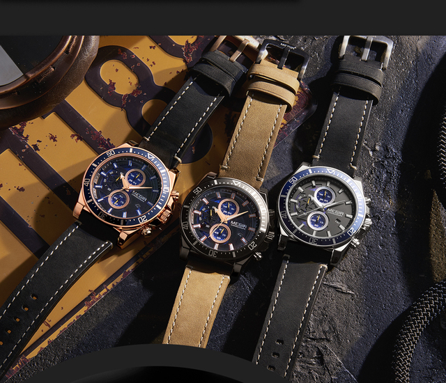 MEGIR 2132 oryginalne zegarki sportowe dla mężczyzn, wodoodporne, z moda skórzanym paskiem - Wianko - 14