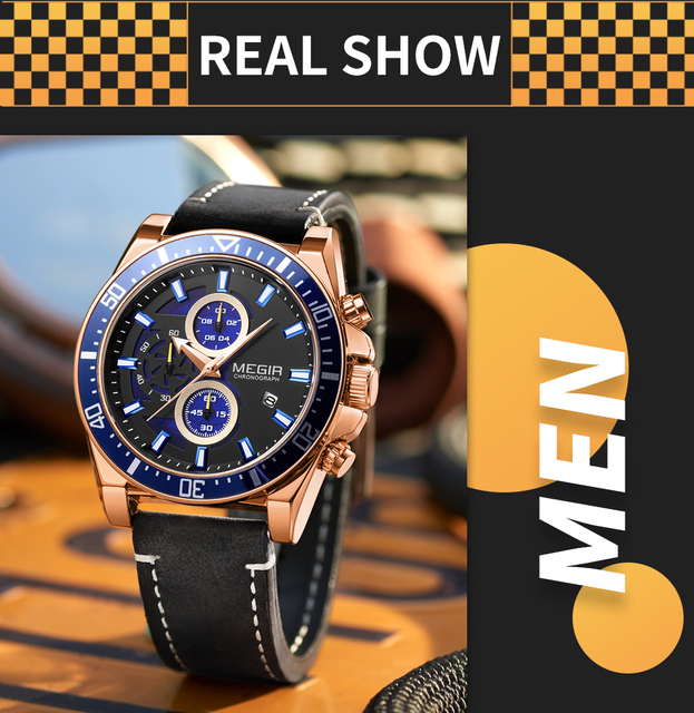 MEGIR 2132 oryginalne zegarki sportowe dla mężczyzn, wodoodporne, z moda skórzanym paskiem - Wianko - 13