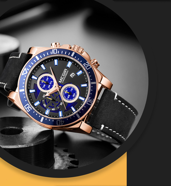 MEGIR 2132 oryginalne zegarki sportowe dla mężczyzn, wodoodporne, z moda skórzanym paskiem - Wianko - 15