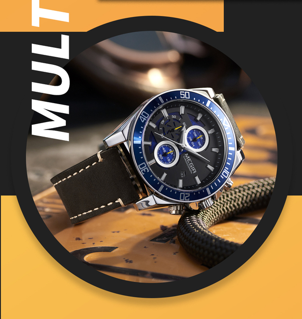 MEGIR 2132 oryginalne zegarki sportowe dla mężczyzn, wodoodporne, z moda skórzanym paskiem - Wianko - 18