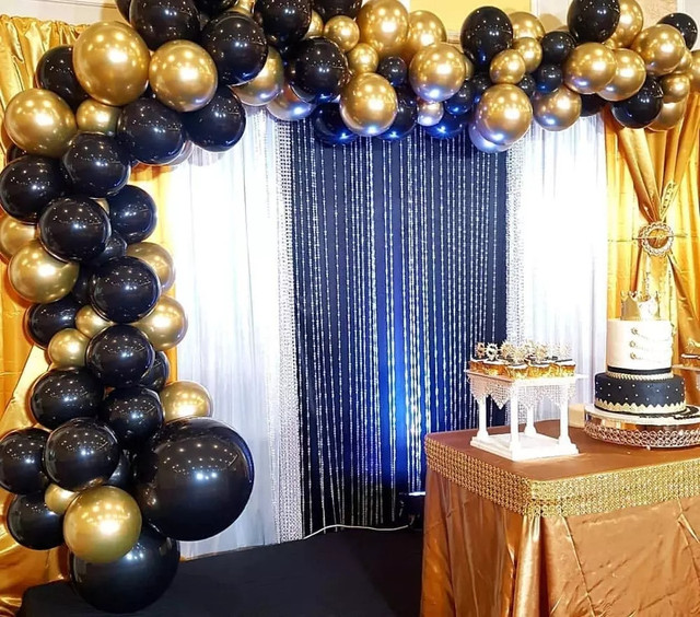 Zestaw 110 czarno-złoto-srebrnych balonów Arch chromowane złoto metaliczne srebrne balony czarne powietrze Globos na dekoracje ślubne, przyjęcie urodzinowe - Wianko - 6