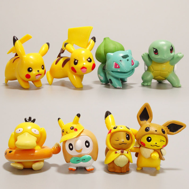 Zestaw 6/8/24 figur akcji Pokemon Anime dla dzieci - Bulbasaur, Pikachu, Squirtle, elfy, modele do kolekcjonowania, zabawki, ozdoby - Wianko - 16