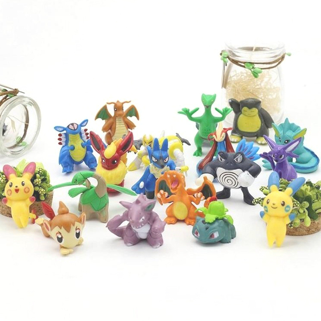Zestaw 6/8/24 figur akcji Pokemon Anime dla dzieci - Bulbasaur, Pikachu, Squirtle, elfy, modele do kolekcjonowania, zabawki, ozdoby - Wianko - 19