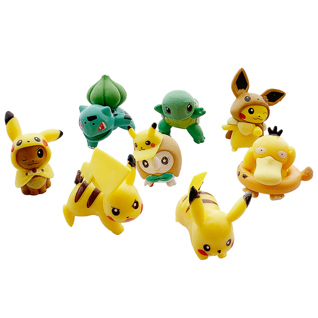 Zestaw 6/8/24 figur akcji Pokemon Anime dla dzieci - Bulbasaur, Pikachu, Squirtle, elfy, modele do kolekcjonowania, zabawki, ozdoby - Wianko - 11