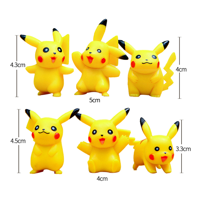 Zestaw 6/8/24 figur akcji Pokemon Anime dla dzieci - Bulbasaur, Pikachu, Squirtle, elfy, modele do kolekcjonowania, zabawki, ozdoby - Wianko - 4