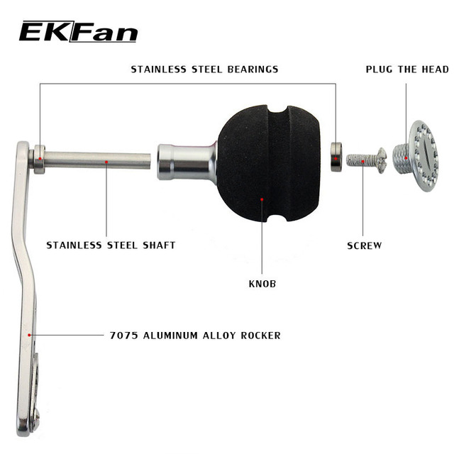 Kołowrotek wędkarski 1PC EKfan z aluminiowym korpusa, pojedynczym uchwytem i przydatnymi akcesoriami do tyczek - Wianko - 5