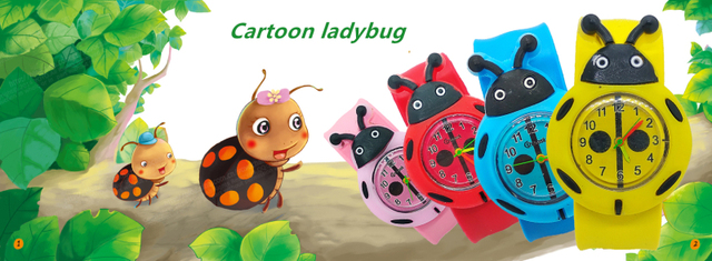 Zegarek Slap Cartoon Bee biedronka dla dzieci, kwarcowy, dobrej jakości, prezent dla dziewczynki ucznia - Wianko - 2