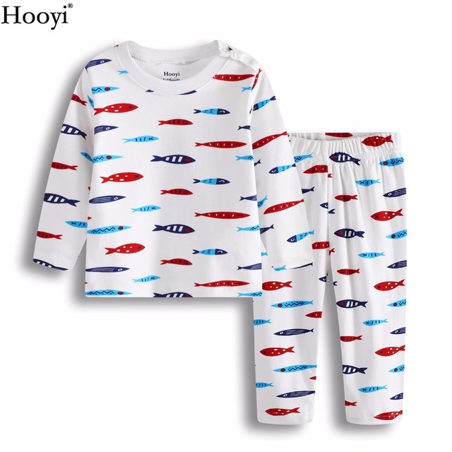 Zestaw piżam dla chłopców Hooyi Fashion Fighter Baby - garnitur z 100% bawełny, samolotowa bielizna nocna dla dzieci - długi komplet do spania dla chłopców i dziewcząt - Wianko - 3