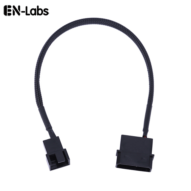 Adapter wentylatora En-Labs Molex 4pin do złącza 3Pin/4 Pin chłodnicy - 25 CM - Wianko - 1