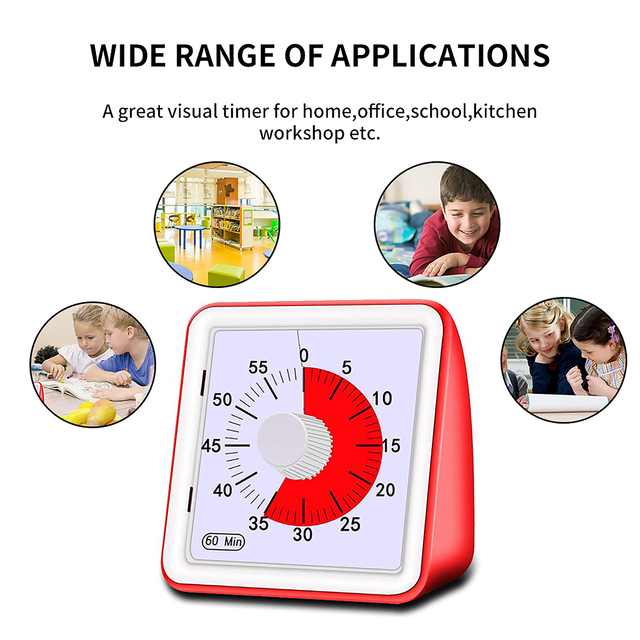 Cichy zegar odliczający 60 minut, regulowany, bezpieczny i trwały dla dzieci i dorosłych - Wianko - 26