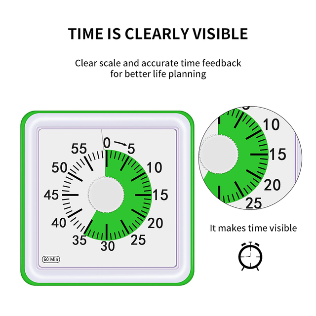 Cichy zegar odliczający 60 minut, regulowany, bezpieczny i trwały dla dzieci i dorosłych - Wianko - 31