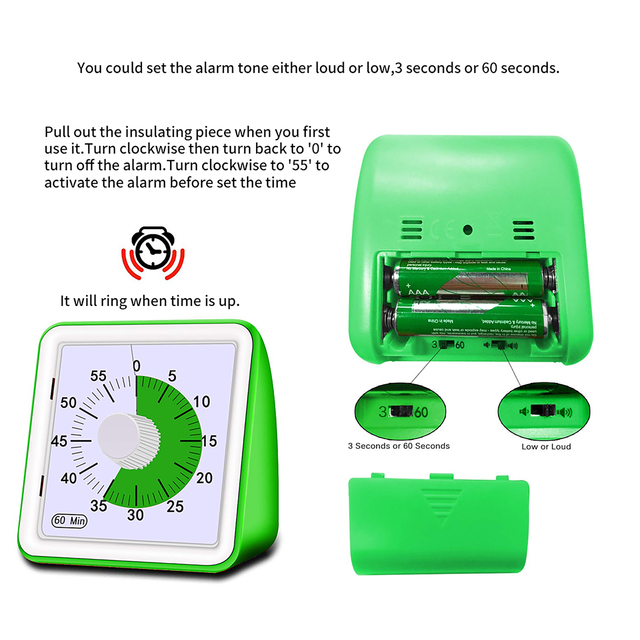 Cichy zegar odliczający 60 minut, regulowany, bezpieczny i trwały dla dzieci i dorosłych - Wianko - 33