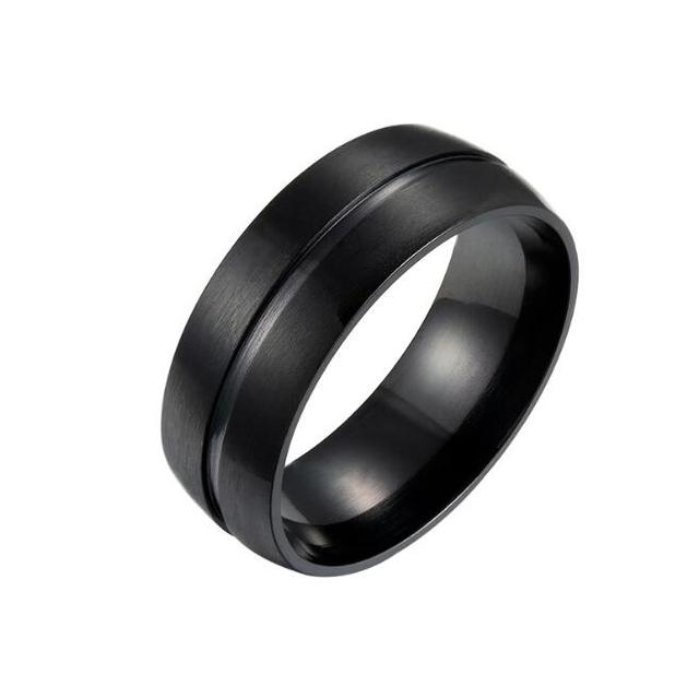 Prosty pierścień męski ze stali nierdzewnej w kolorze czarnym - europejsko-amerykańska moda, trendowa biżuteria - Wianko - 12