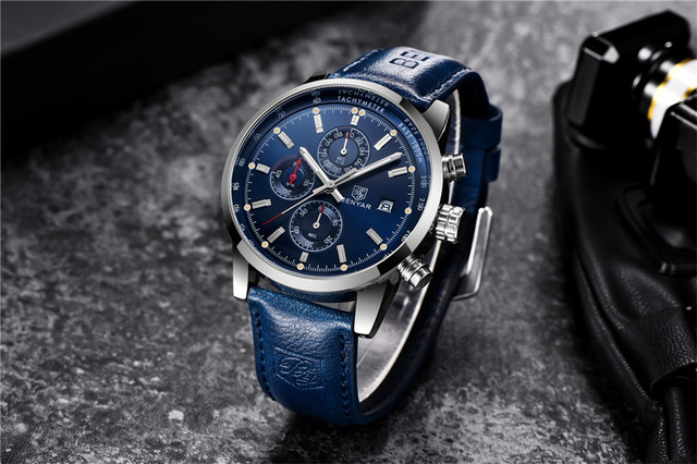 Zegarek mężczyźni BENYAR 2021 luksusowej marki, kwarcowy, moda chronograf, sportowy, godzina - Wianko - 21
