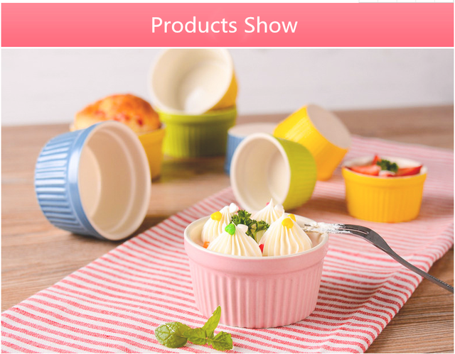 Kreatywne miseczki ceramiczne odporne na wysokie temperatury z paskami – idealne do pieczenia, puddingów i deserów - Wianko - 5