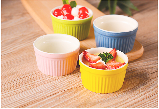 Kreatywne miseczki ceramiczne odporne na wysokie temperatury z paskami – idealne do pieczenia, puddingów i deserów - Wianko - 7