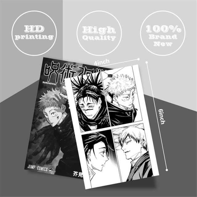 Zestaw 50/100/150 naklejek Jujutsu Kaisen Anime - panel estetyczny, collage, obrazki do sypialni, salonu - Wianko - 8