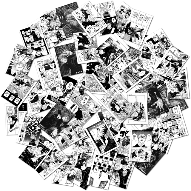 Zestaw 50/100/150 naklejek Jujutsu Kaisen Anime - panel estetyczny, collage, obrazki do sypialni, salonu - Wianko - 9