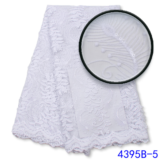 Czarna haftowana tkanina francuska - romantyczna, koronkowa - 3D, ślubna, 5 jardów (4395B) - Wianko - 12