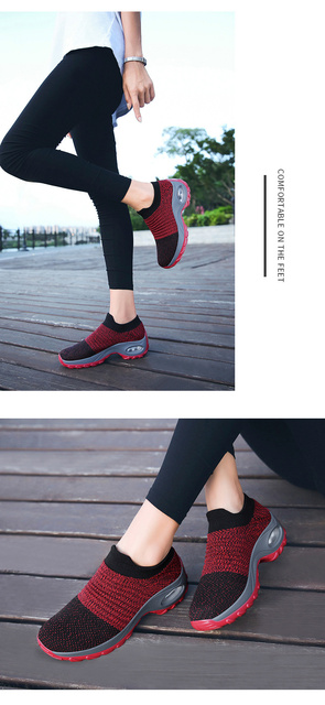 Gorąca sprzedaż kobiet buty do tenisa oddychające 5CM wzrost wysokości sportowe buty sportowe z amortyzacją kobiece skarpety buty grube dno platformy - Wianko - 18