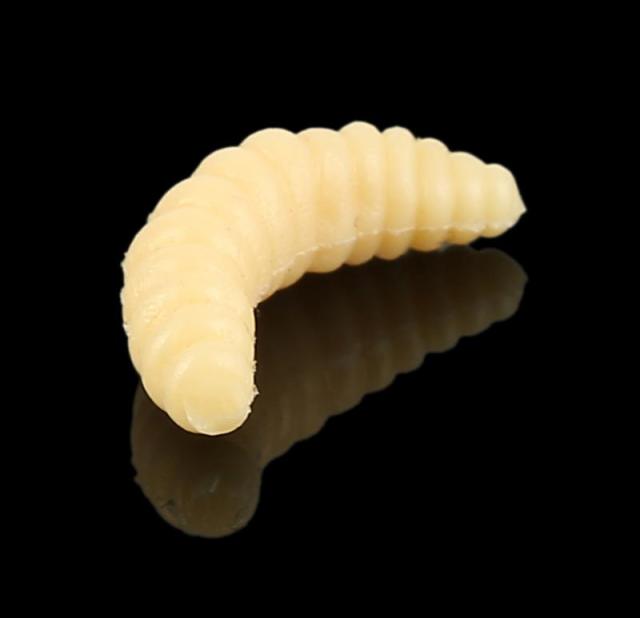 100 sztuk miękkich, realistycznych robaków Maggot 2.4cm - żółta imitacja przynęt Maggot Grub Worms - Wianko - 3