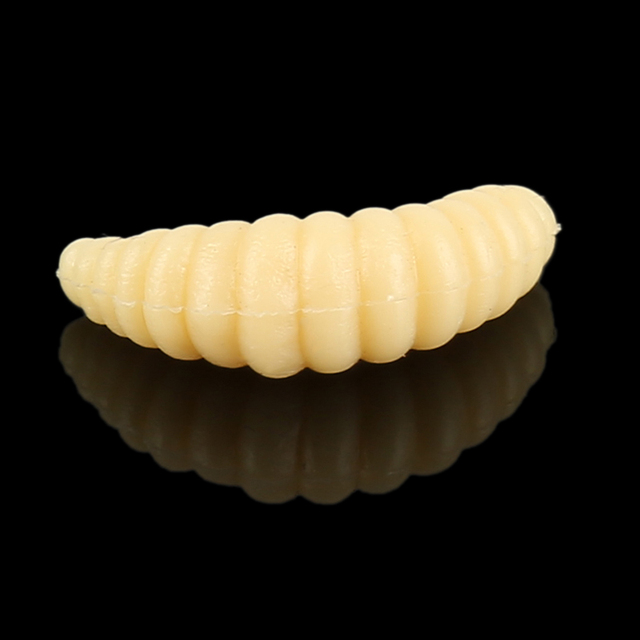 100 sztuk miękkich, realistycznych robaków Maggot 2.4cm - żółta imitacja przynęt Maggot Grub Worms - Wianko - 10