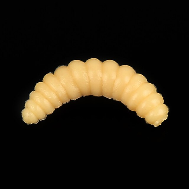 100 sztuk miękkich, realistycznych robaków Maggot 2.4cm - żółta imitacja przynęt Maggot Grub Worms - Wianko - 7