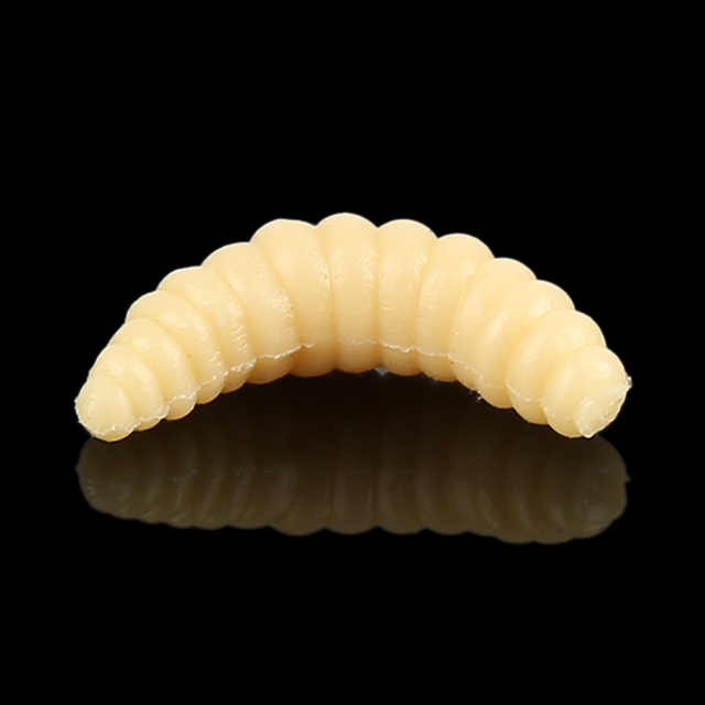 100 sztuk miękkich, realistycznych robaków Maggot 2.4cm - żółta imitacja przynęt Maggot Grub Worms - Wianko - 14