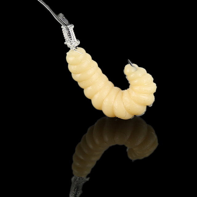100 sztuk miękkich, realistycznych robaków Maggot 2.4cm - żółta imitacja przynęt Maggot Grub Worms - Wianko - 16