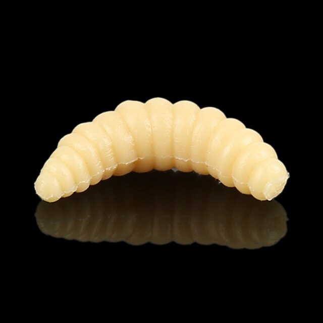 100 sztuk miękkich, realistycznych robaków Maggot 2.4cm - żółta imitacja przynęt Maggot Grub Worms - Wianko - 6
